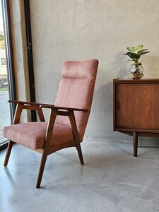 Vintage fauteuil, opnieuw gestoffeerd