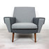 Vintage fauteuil, twee tinten grijs