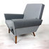 Vintage fauteuil, twee tinten grijs