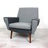 Vintage fauteuil, twee tinten grijs